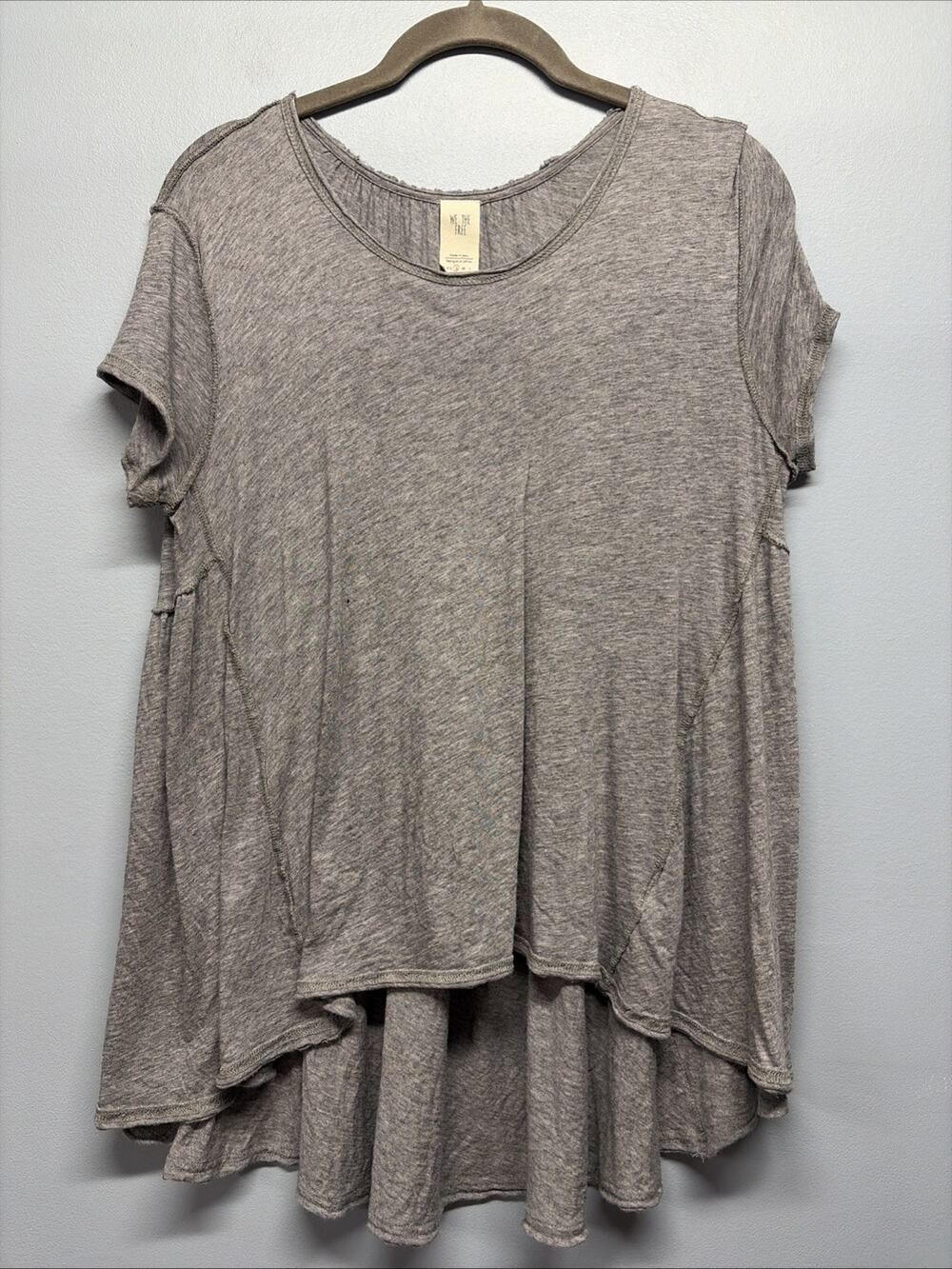 We the Free Women's Gray High Low Swing T-Shirt - Size Small *FLAW*